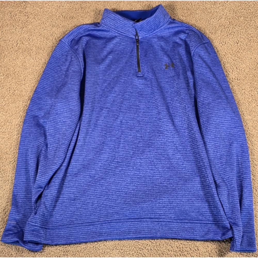 Under Armour Golf Storm Mens 3XL Blue 1/4 Zip Pullover Fleece Sweater 1373674